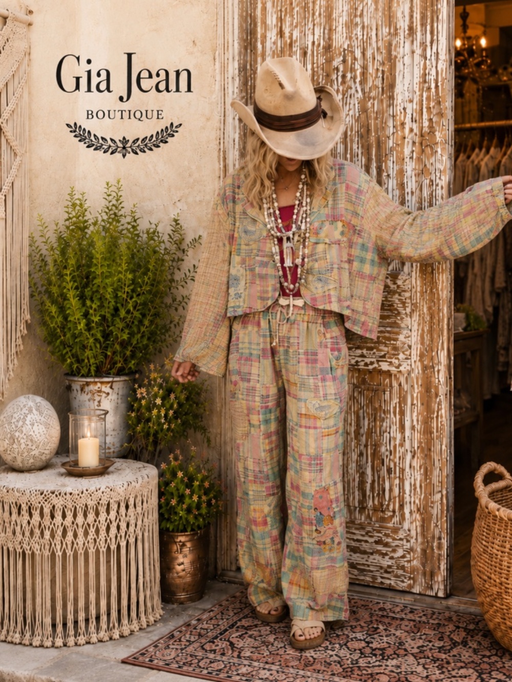❤️ A RARE BIRD “ PARADISE “ A RARE BIRD HAND MADE PLAID PANTS 67A